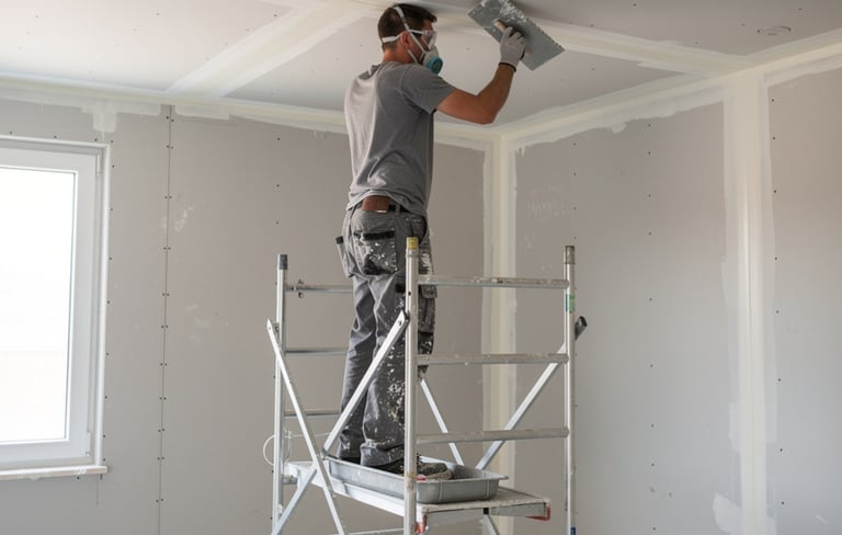 Professional Taper Jointer tool applying joint compound to drywall.