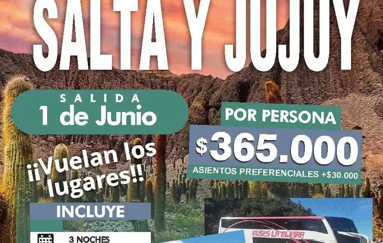 Salta y Jujuy salida 01/06/26