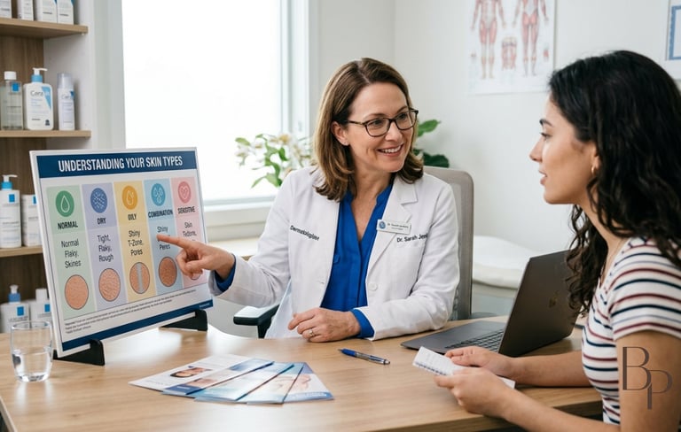 Dermatologist_explaining_skin_type_Logo