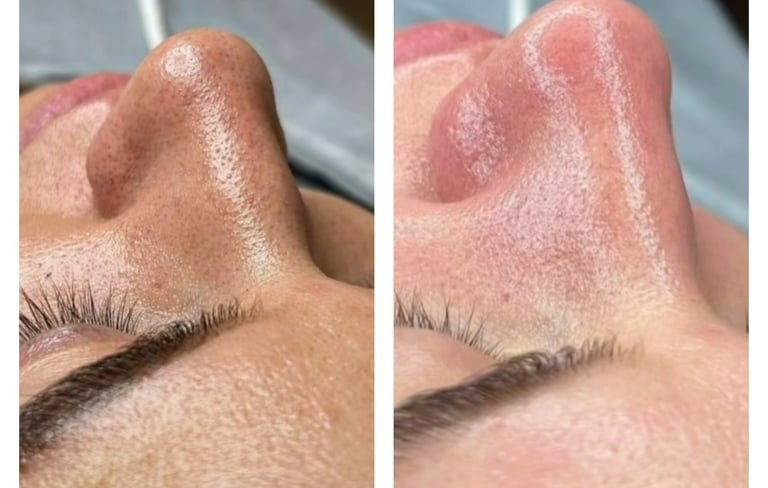 Smooth, bright skin after professional dermaplaning facial at Twinz Beauty Tamworth