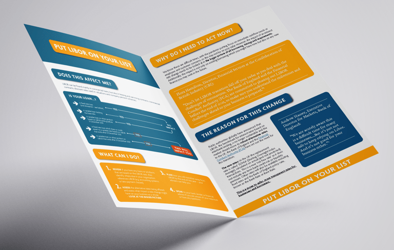 a mockup of a bifold leaflet
