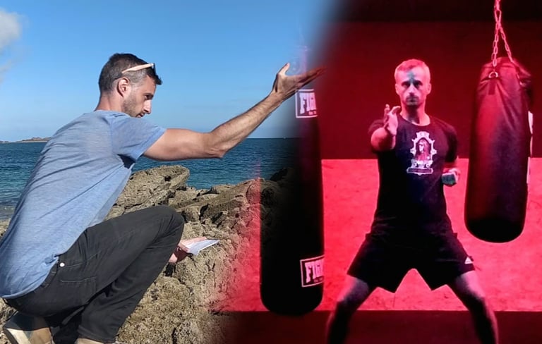 Un homme utilise une partition de mouvement pour créer une chorégraphie et pour créer un kata