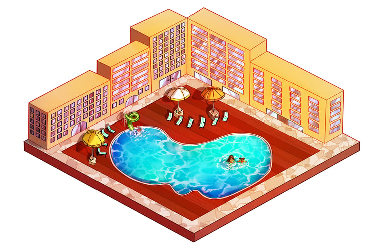 condomínio com piscina