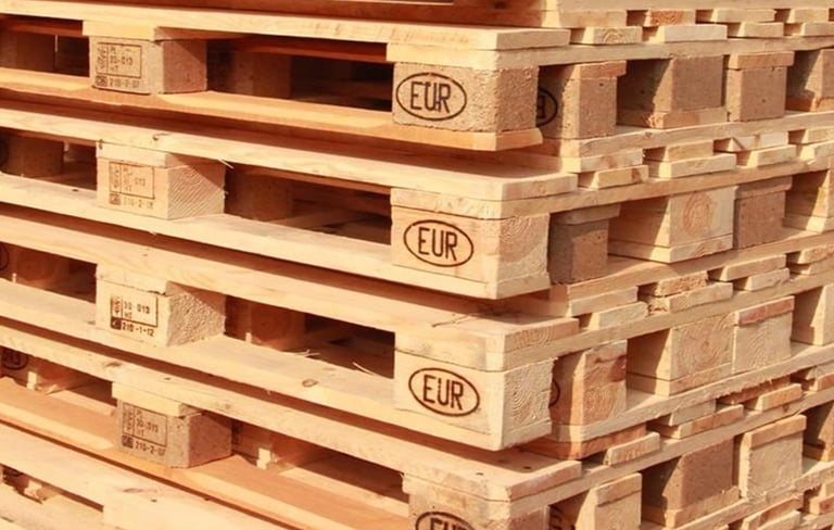 Kun Ahşap euro palet çeşitleri, 1200x800 mm ISPM 15 ısı işlemli yeni ve ikinci el euro palet – lojis