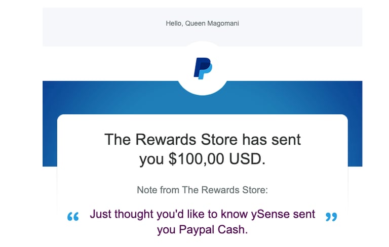 One of many payments we've received