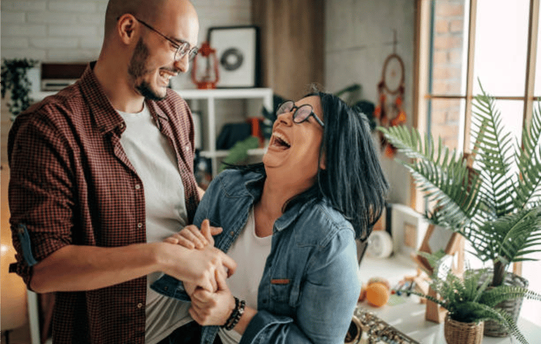 Man and Woman Laughing