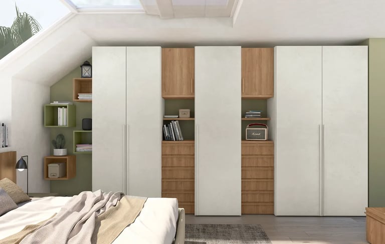 MazarakisArt: Ανοιγόμενη Ντουλάπα Δωματίου - Λευκό & Ξύλο