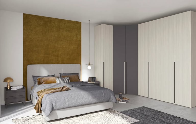 MazarakisArt: Ανοιγόμενη Ντουλάπα Δωματίου - Λευκό με Αντίθεση Γκρι