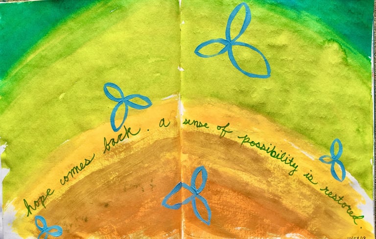 mixed media art therapy art journaling example