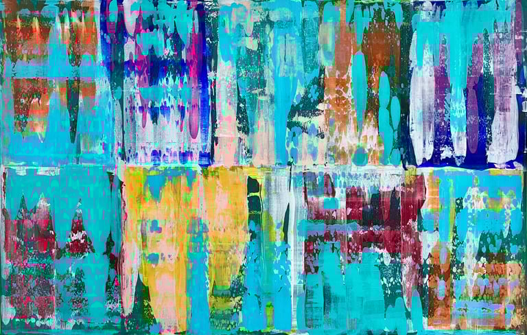 Acrylic painting Acrylbild Acryl Bild Gemälde abstrakt blau türkis Aqua