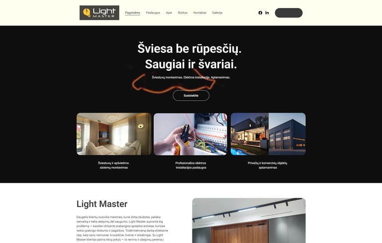 Light Master svetainė