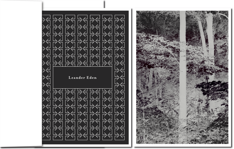 kontrastreicher Wald und Design-Ornament auf Trauerkarten