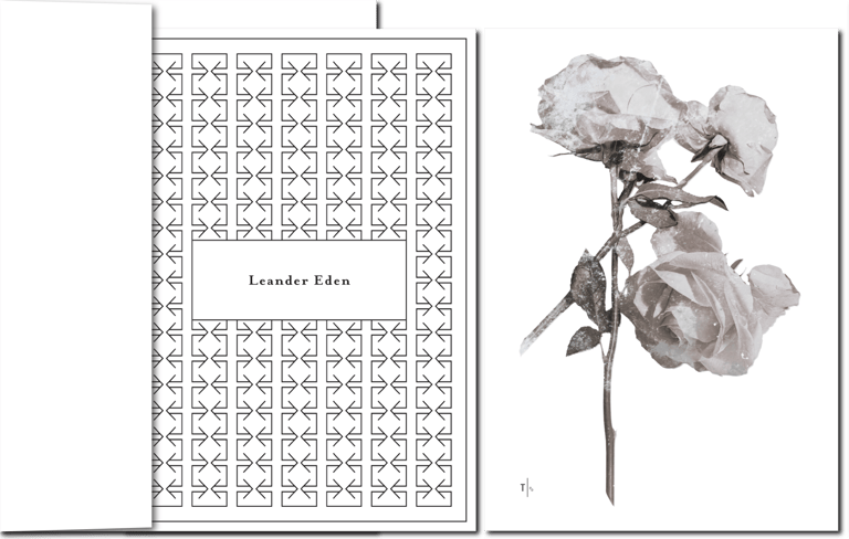 Weiße Rosen zum Abschied auf Trauerkarte