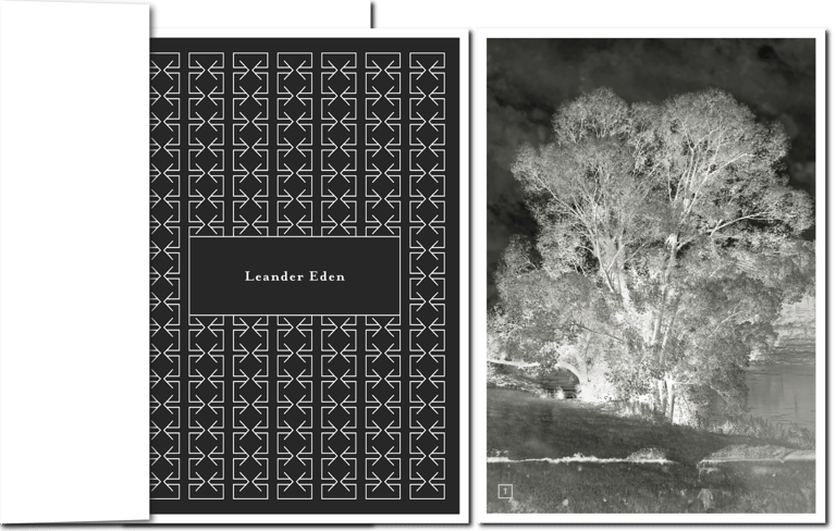 künstlerische Design-Trauerkarte mit Baum am See