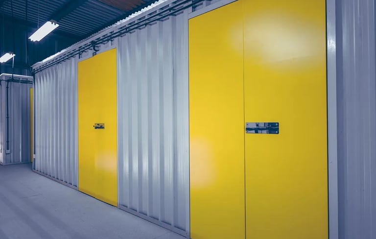 Self-storage steel compartments engineered for Storage Keys Dubai site