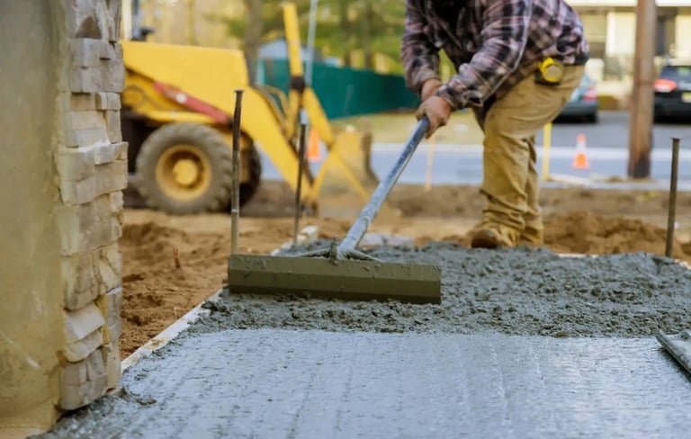 Concrete Contractors paving concrete walkway in Columbia, SC
