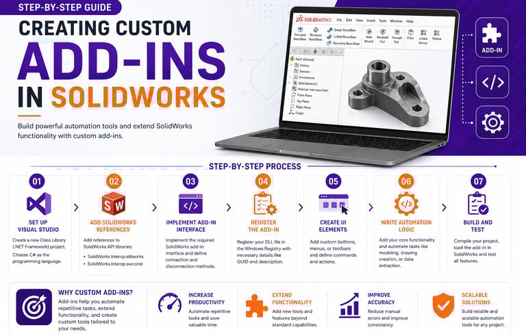 Creating Custom Add-ins in SolidWorks (Step-by-Step Guide)