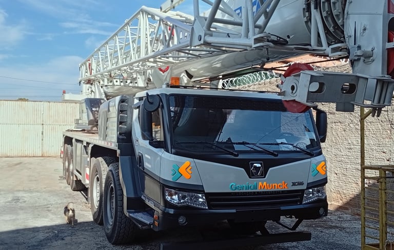 Frota de guindastes novos e revisados para locação em Goiânia