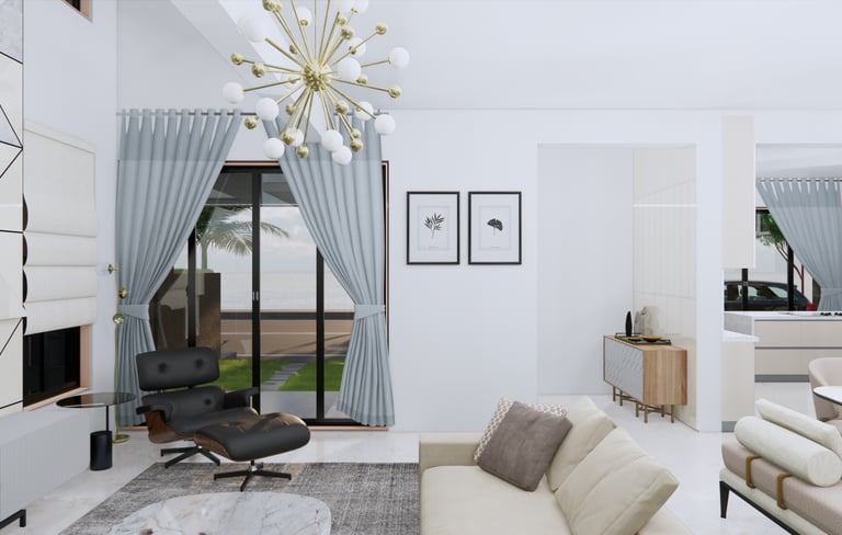 Modern drawing room with premium interiors at Fortune Hestia Villas