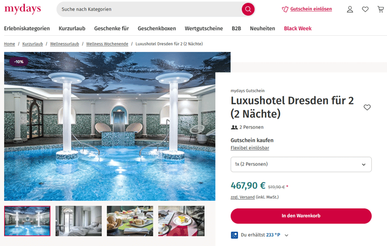 MyDays - Kurzurlaub in Dresden im Premium Hotel
