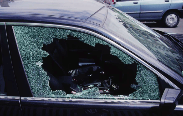 SF Broken Car Window