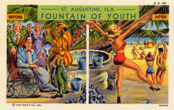 a postcard of a woman in a bikinisuit