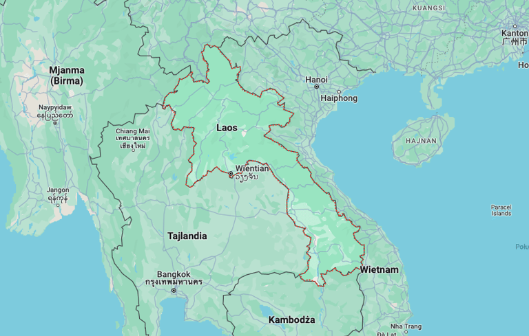 mapa Laosu