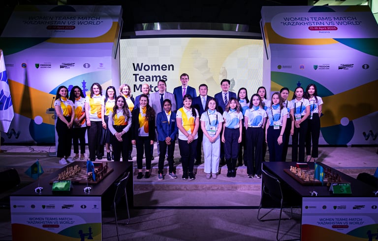The "Kazakhstan vs The World" at World Chess Championship 2023. FIDE Chess