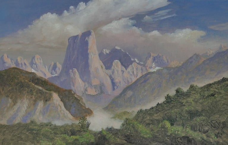 El Naranjo de Bulnes - oleo en panel. 30x40cm