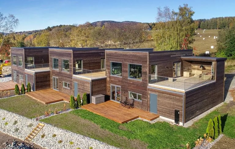 Timber frame terraced houses