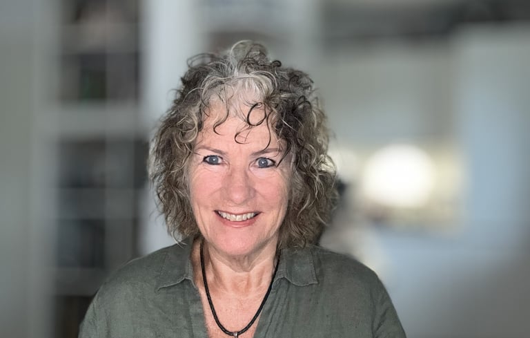 Portrait of German teacher Uschi in a calm indoor setting
