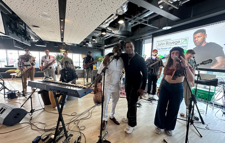 Yankari performing at Google HQ in Dublin with John Boyega as special guest