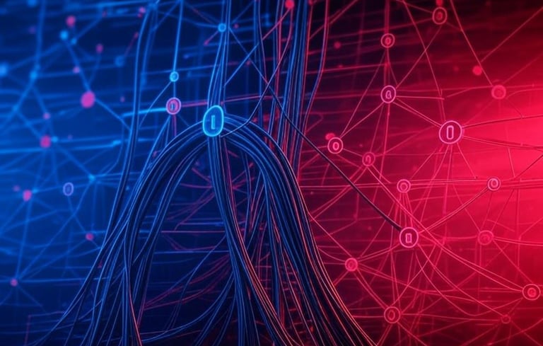 a network of connected - by - a - thread of wires and wires connected to
