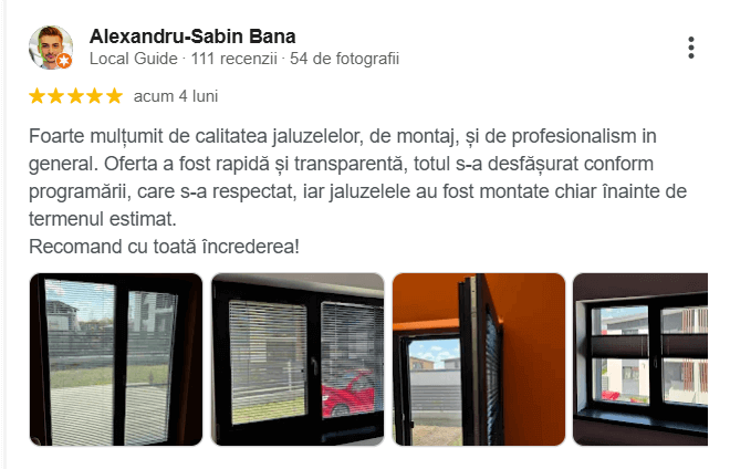 Feedback montaj jaluzele verticale birou la comanda Sev Home
