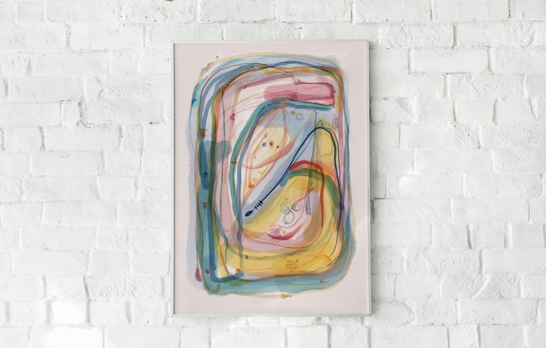 illustration numérique abstraite colorée; lâcher prise