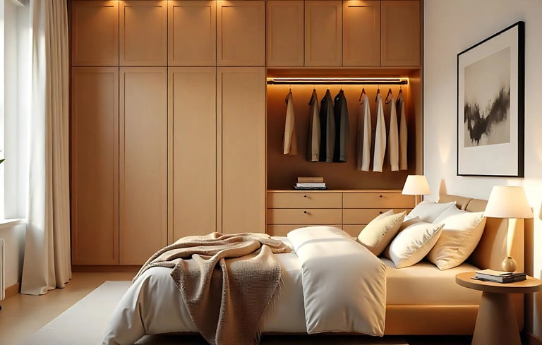 bedroom interior with wardrobe