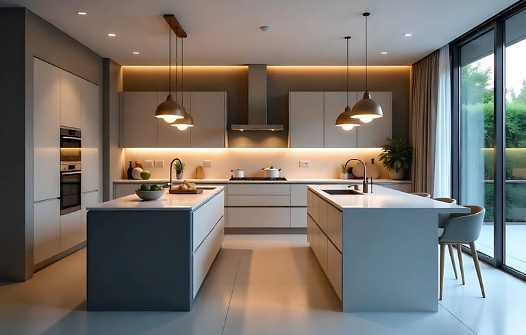 Two-Island Modular Kitchen Design 