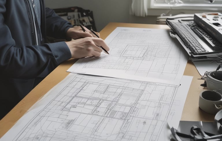 Image showing an estimator working on a project for Construction Procument Systems quantity takeoff.