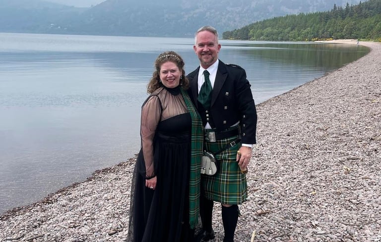 a wedding couple on a beach