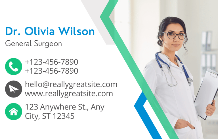 a doctor's business card with a doctor