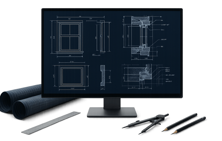 Professional CAD drawings for window and door specifications, Auckland design service, New Zealand