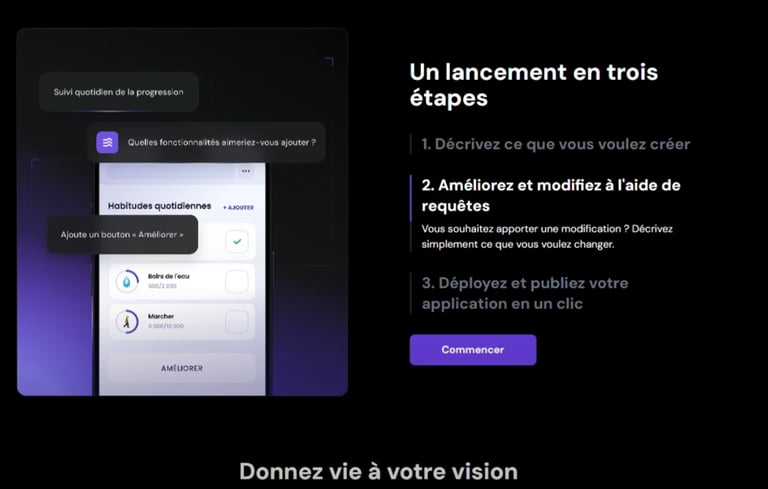 Créer une application web en 3 étapes sur Hostinger Horizons