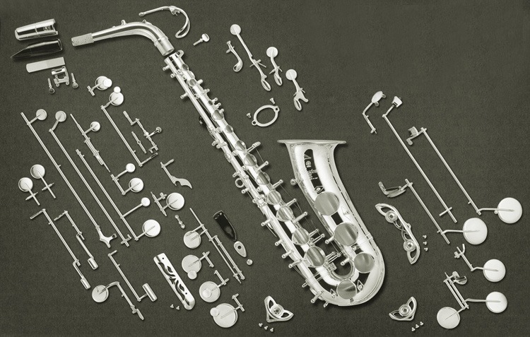 a saxophone player's saxophone and a saxophone