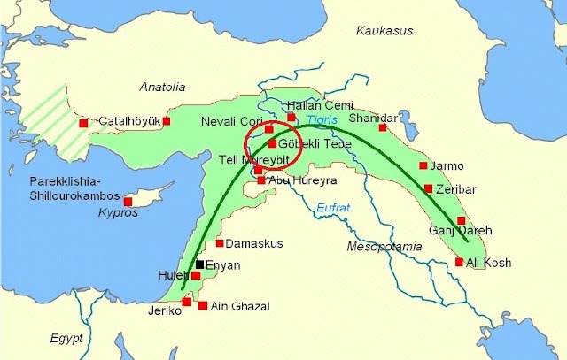 Cites of the Fertile Crescent Including Gobleki Tepe