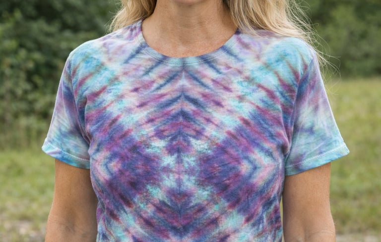 Pastel tie-dye on female model