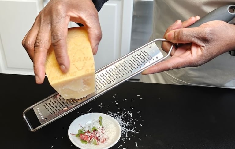 Microplane grater for citrus zest and fine finishing touches