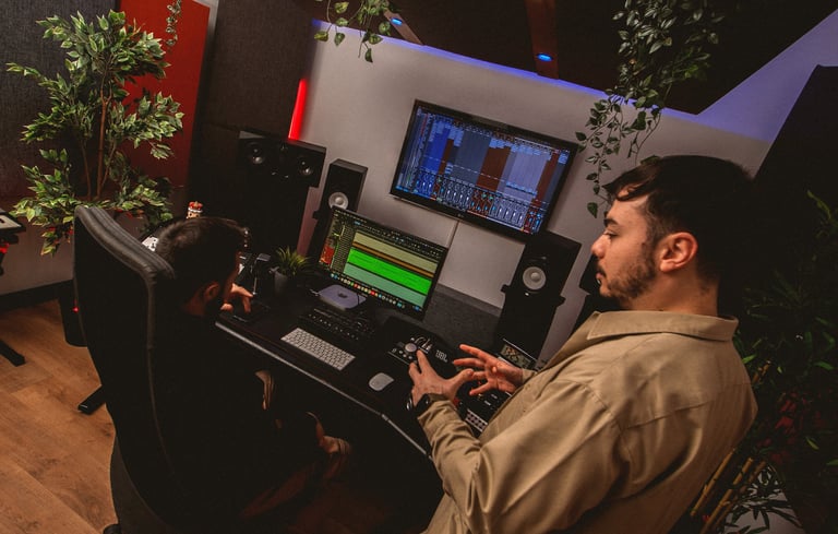 Studio di Mixing e Mastering, due Ingegneri del suono all'opera