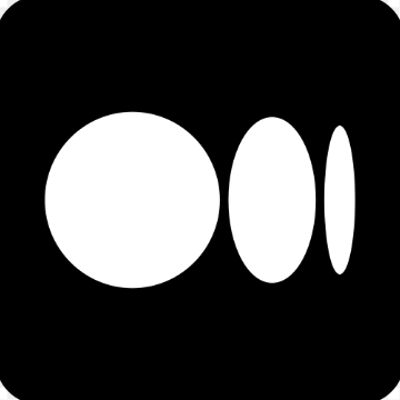 a white and black icon representing medium.com blog site