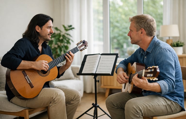 Gitaarles voor beginners en gevorderden in Rotterdam bij gitaarschool Vicente