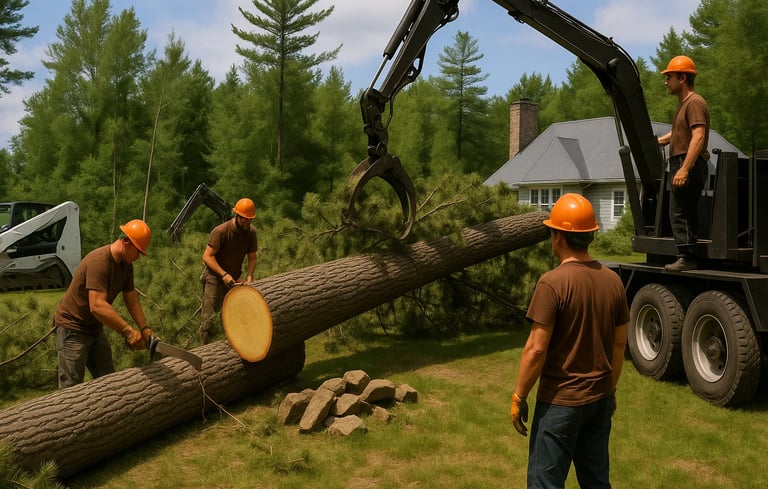 tree removal with crane